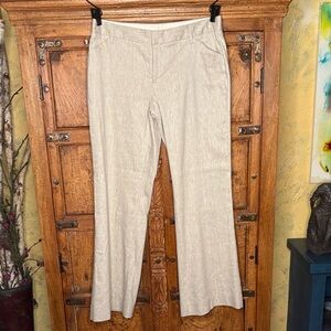 GAP Perfect Trouser Light Beige Wide Leg Flare Stretch Trousers Sz 8R